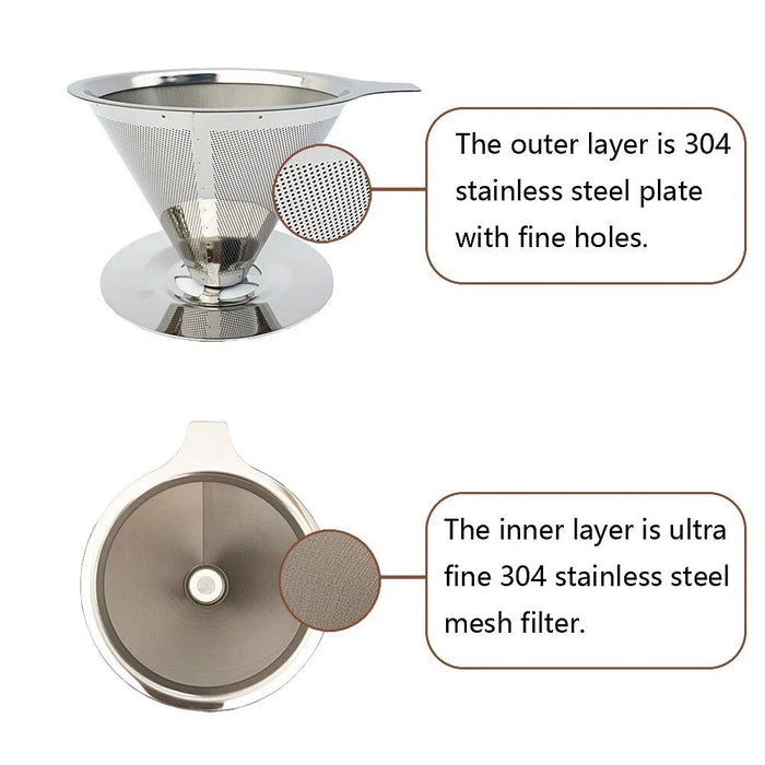 Pour Over Coffee Dripper Stainless Steel