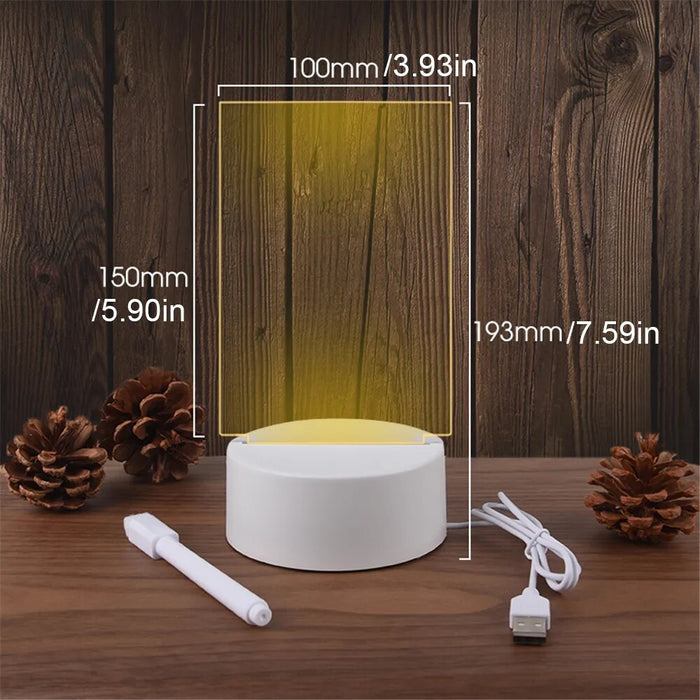 Transparent Message Board Table Lamp